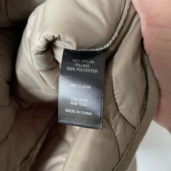 Joie Women's Quilted Jacket Coat Full Zip Olive Green Bomber Size Large - Picture 9 of 9